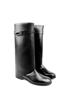 Stivali alti in pelle nera GALLUCCI KIDS | J40014AMACANENI.